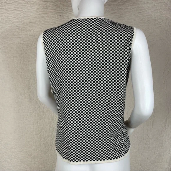 🔥Talbots Made in Italy Black White Checker Cardigan Sweater Set Women Size S - Picture 6 of 15